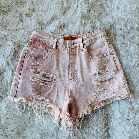 Signatures Distressed Denim Shorts - Picture 1 of 6